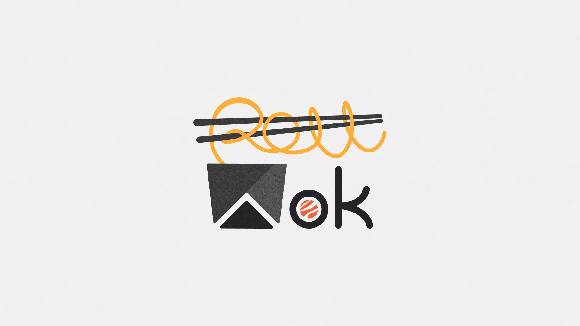 Разработка логотипа суши-бара «Roll Wok Club» в Чусовом